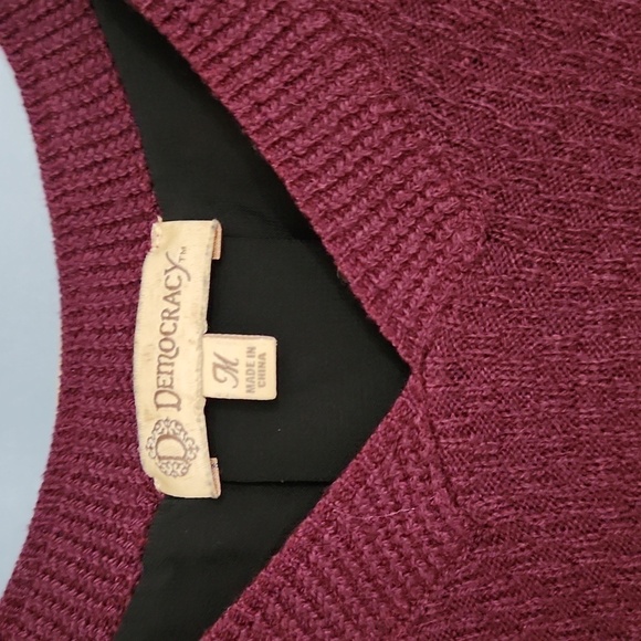 Burgundy Sweater Blouse Back Zipper Medium Sexy Goth Comfort Dark Romance - Picture 8 of 10